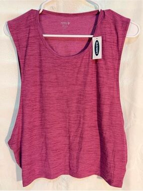NWT Ladies Old Navy Active Pink Heathered Sleeveless Tank Top M T0035